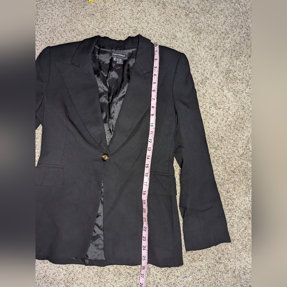 Zara Woman Black Long Sleeve Single Button Blazer Size 6 Wool Blend - Picture 7 of 10